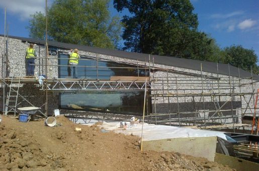 House, on the TV show Grand Designs, being constructed with Linear Chain to open and close large sliding door